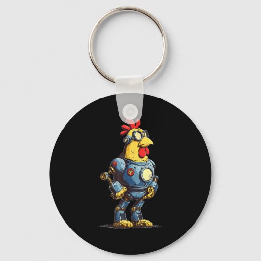 Awesome Chicken Robot For Future Animals Lovers キーホルダー (正面)