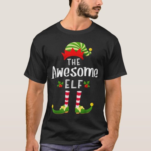 Awesome Christmas Elf Matching Pajama X-mas Party  Tシャツ (正面)