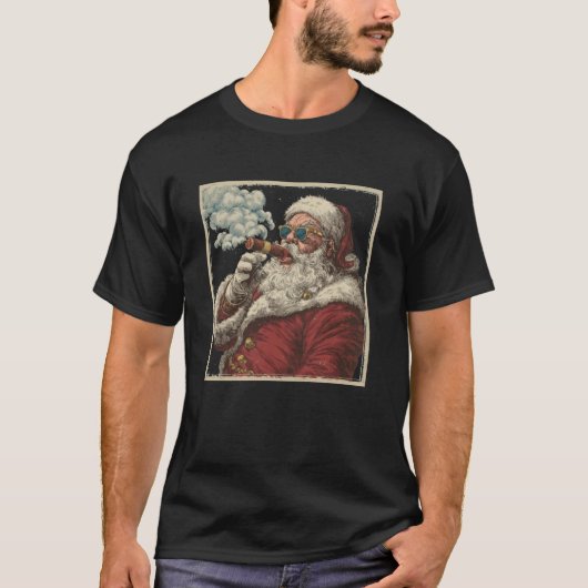 Awesome Cigar Santa Graphic Tシャツ (正面)