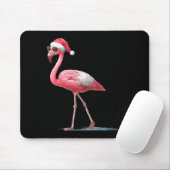 Awesome Cool Flamingo With Christmas Hat And Sungl マウスパッド (マウス)