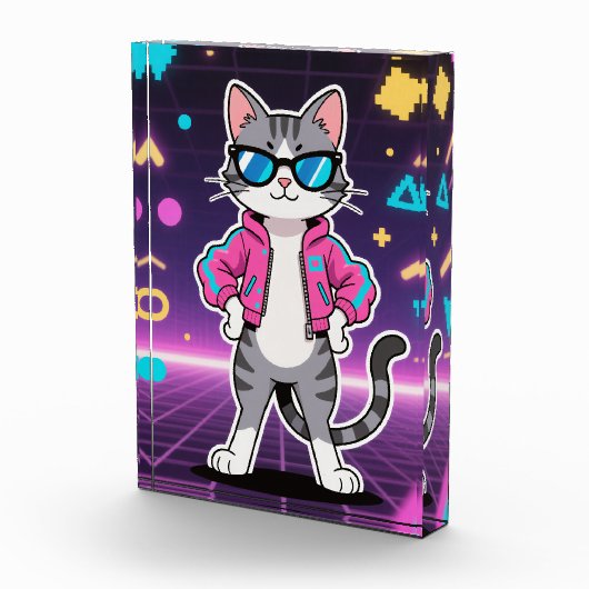 Awesome Cool Retro Gamer Cat フォトブロック (右)