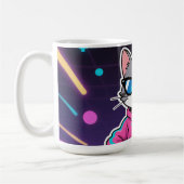 Awesome Cool Retro Gamer Cat Full Image コーヒーマグカップ (左)