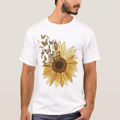Awesome cute sunflower and butterflies. tシャツ (正面)