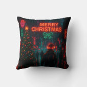 Awesome cyberpunk Christmas street クッション (裏面)