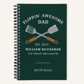 Awesome Dad BBQ Father Personalized Recipe ノートブック (正面)
