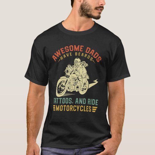 Awesome Dads Have Tattoos And Beards Fathersday  M Tシャツ (正面)