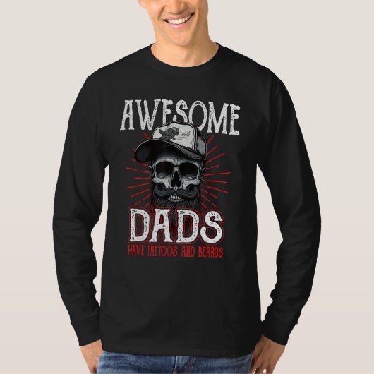 Awesome Dad's Have Tattoos Father Son Daughter Dad Tシャツ (正面)
