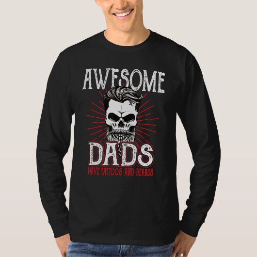 Awesome Dad's Have Tattoos Father Son Daughter Dad Tシャツ (正面)