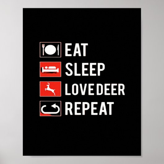 Awesome Deer Lover Creative Modern Design ポスター (正面)