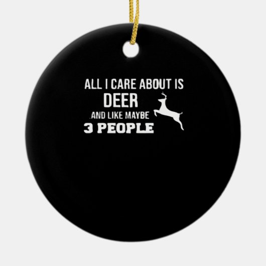 Awesome Deer Lover Minimal Retro Style Ornament セラミックオーナメント (正面)
