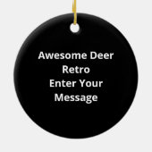 Awesome Deer Lover Minimal Retro Style Ornament セラミックオーナメント (裏面)