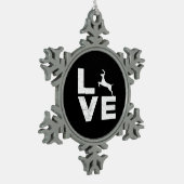 Awesome Deer Lover Trendy Aesthetic Design スノーフレークピューターオーナメント (左)