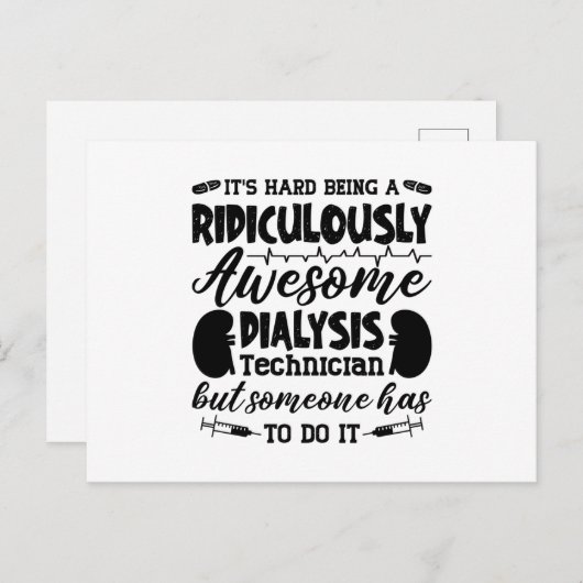 Awesome Dialysis Technician Dialysis Nurse Tech ポストカード (正面/裏面)