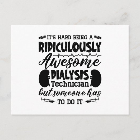 Awesome Dialysis Technician Dialysis Nurse Tech ポストカード (正面)