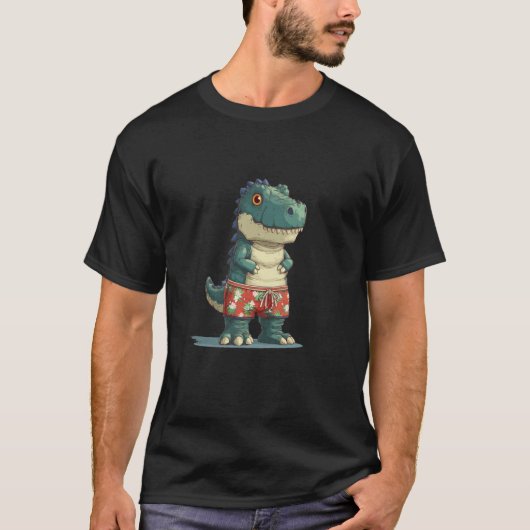 Awesome Dinosaur for Swim Shorts and Holiday Lover Tシャツ (正面)
