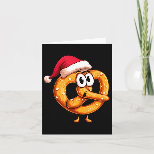 Awesome Festive Pretzel With Santa Claus Hat Costu カード (正面)