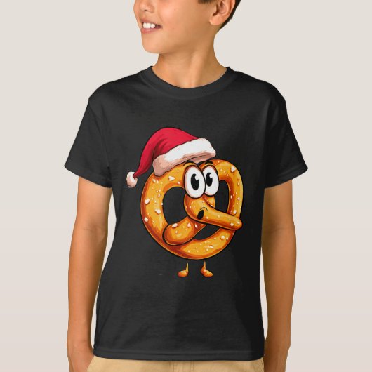 Awesome Festive Pretzel With Santa Claus Hat Costu Tシャツ (正面)
