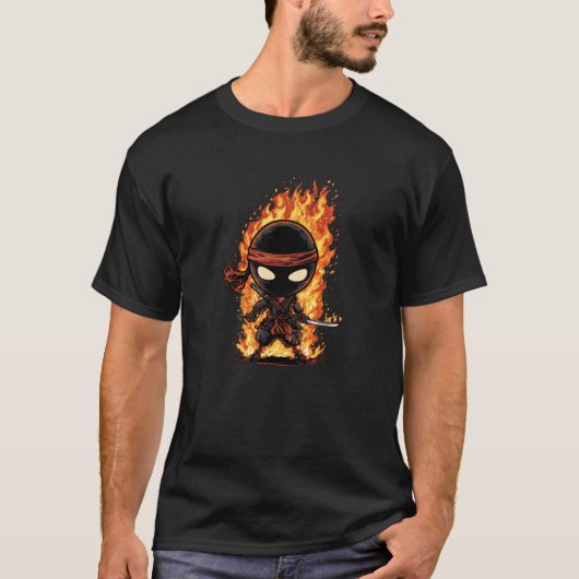 Awesome Fire Ninja Costume for Ninjas and Flames L Tシャツ (正面)
