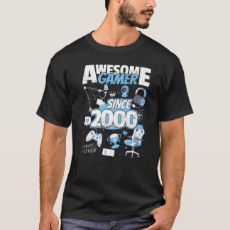 Awesome Gamer since 2000 Boy Girl Gaming Setup Tシャツ