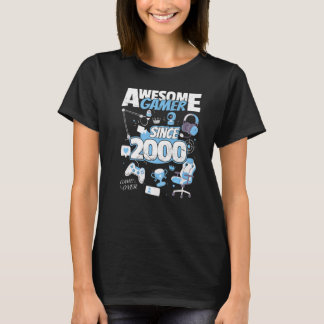 Awesome Gamer since 2000 Boy Girl Gaming Setup Tシャツ