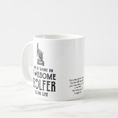 Awesome Golfer Personalized コーヒーマグカップ (正面左)