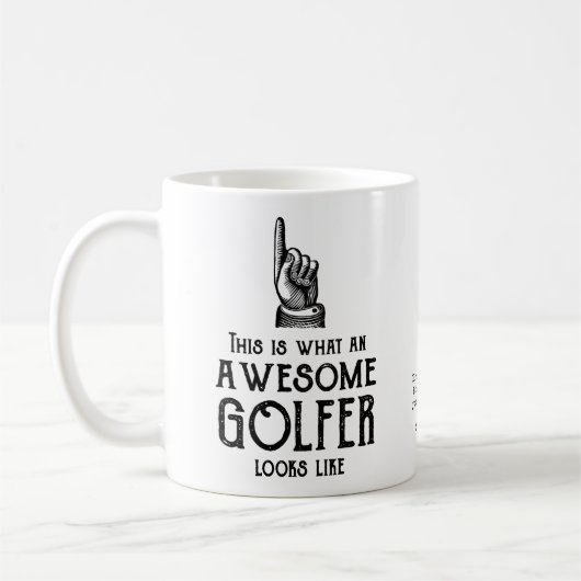 Awesome Golfer Personalized コーヒーマグカップ (左)