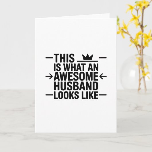 Awesome Husband Graphic Typography カード (黄色い花)