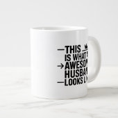 Awesome Husband Graphic Typography ジャンボコーヒーマグカップ (正面右)
