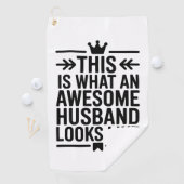 Awesome Husband Minimal Typography ゴルフタオル (インサイチュ)