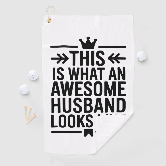 Awesome Husband Minimal Typography ゴルフタオル (インサイチュ)