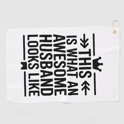 Awesome Husband Minimal Typography ゴルフタオル (横)