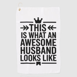 Awesome Husband Minimal Typography ゴルフタオル