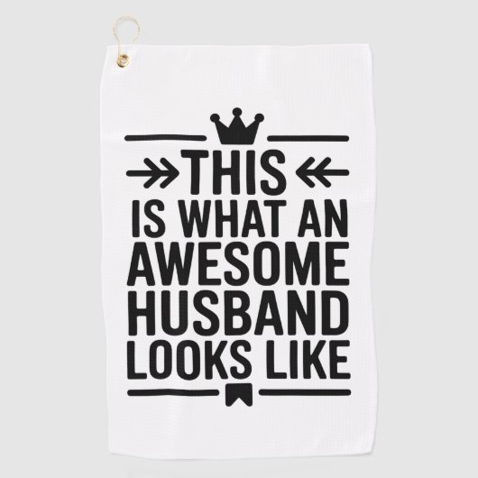 Awesome Husband Minimal Typography ゴルフタオル (正面)