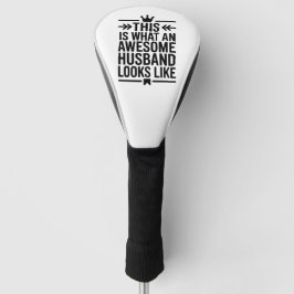 Awesome Husband Minimal Typography ゴルフヘッドカバー