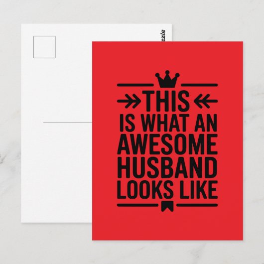 Awesome Husband Minimal Typography ポストカード (正面/裏面)