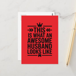 Awesome Husband Minimal Typography ポストカード