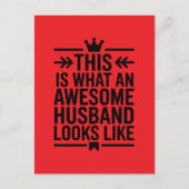 Awesome Husband Minimal Typography ポストカード (正面)