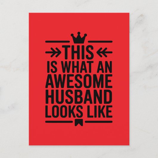 Awesome Husband Minimal Typography ポストカード (正面)