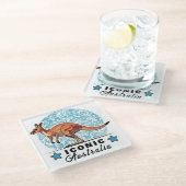 awesome kangaroo ガラスコースター (アングル)