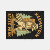 Awesome Keewaydin State Park, Ny Hiking Racoon Hik フリースブランケット (正面(横))