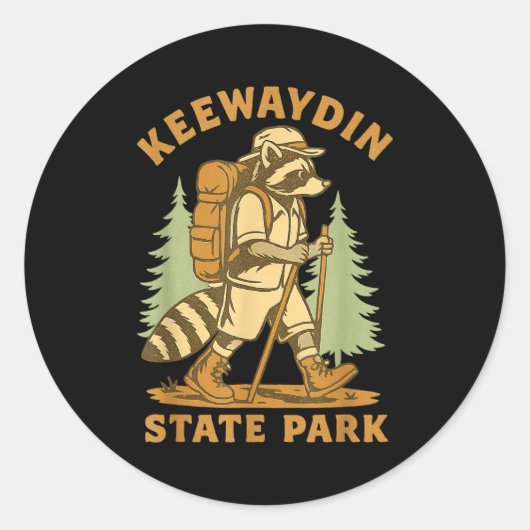 Awesome Keewaydin State Park, Ny Hiking Racoon Hik ラウンドシール (正面)