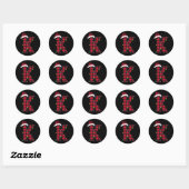 Awesome Letter K Initial Name Buffalo Plaid Christ ラウンドシール (シート)