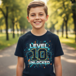 Awesome Level 10 Unlocked Gamer Kids Birthday Tee Tシャツ