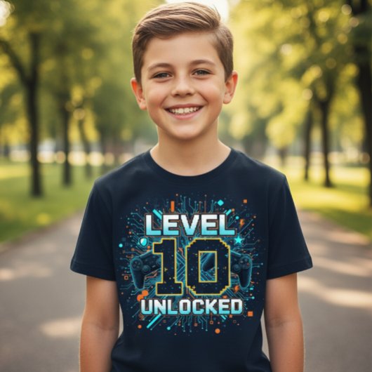 Awesome Level 10 Unlocked Gamer Kids Birthday Tee Tシャツ