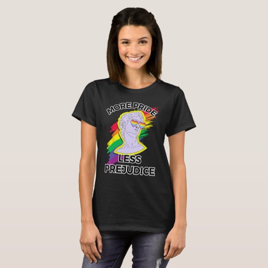 awesome lgbt pride love more pride less prejudice  tシャツ (正面フル)