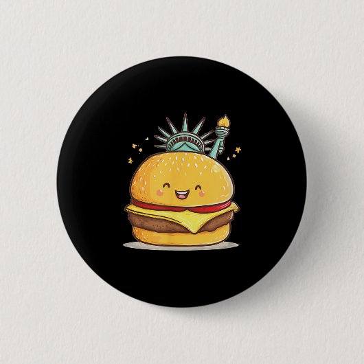 Awesome Liberty Statue Burger Costume For Boys And 缶バッジ (正面)