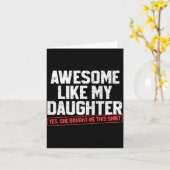 Awesome Like My Daughter Funny Dad Daddy Papa Mom  カード (黄色い花)