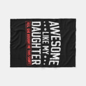 Awesome Like My Daughter Funny Dad Daddy Papa Mom  フリースブランケット (正面(横))