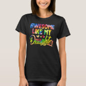 Awesome Like My Daughter Funny Gift Fathers Day Da Tシャツ (正面)