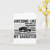 Awesome Like My Daughter Men Funny Fathers Day Dad カード (黄色い花)
